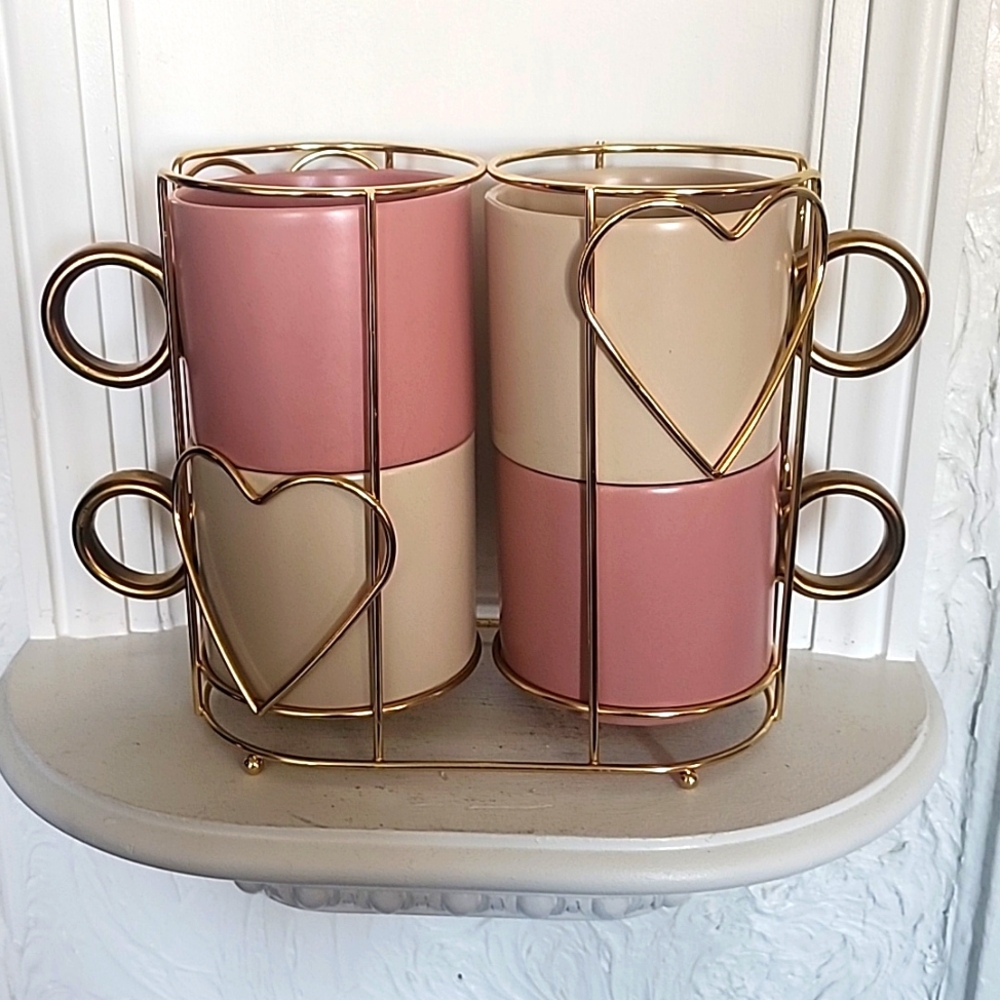 Beautiful Set Of 4 Soho Living Mug Set Brand New Never Used.